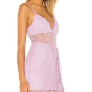 NBD Sinatra Gown Purple Lace Sheer Maxi Dress